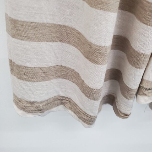 Banana Republic Womens Wool Blend Striped Cardigan Size M Beige Lightweight - Picture 7 of 14